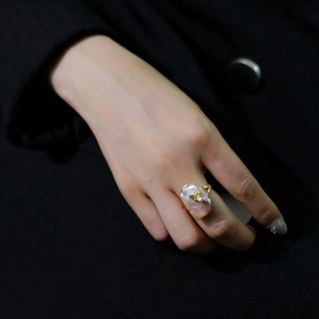 Baroque Freshwater Pearl Insect Ring