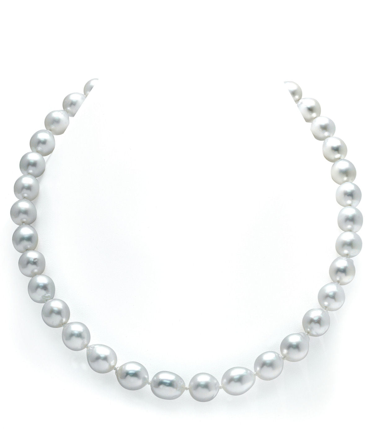 White South Sea Drop Shape Pearl Necklace, 9.0-11.0mm - AAA/GEM Quality