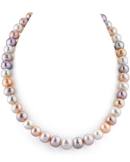 9.5-10.5mm Multicolor Freshwater Pearl Necklace - AAA Quality