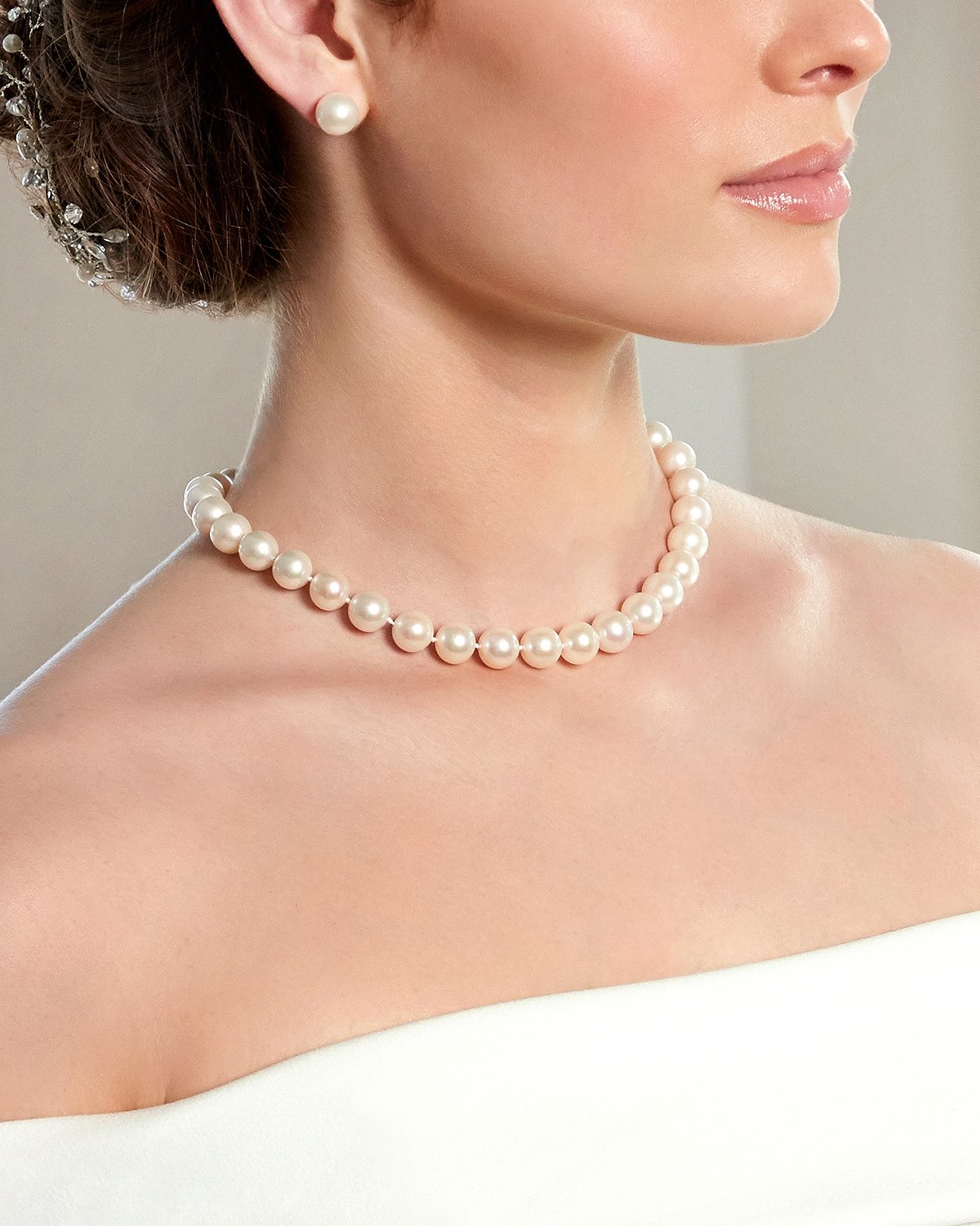 AAA Quality White Akoya Pearl Necklace 10.0-10.5mm