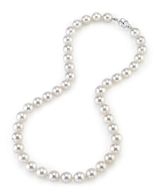 White Japanese Akoya Pearl Necklace, 10.0-10.5mm - AAA Quality