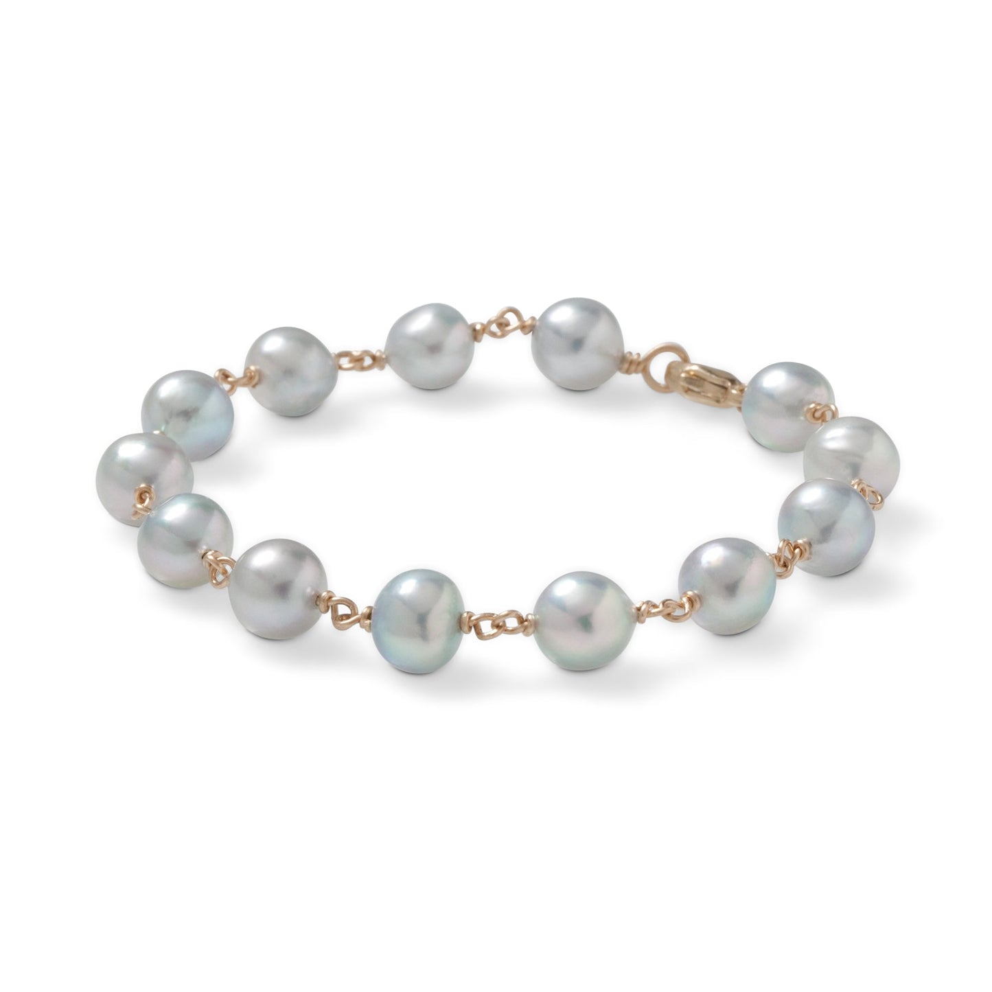 Baroque Blue Pearl Bracelet in Silver