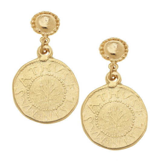 Ancient Style Greek Coin Earrings