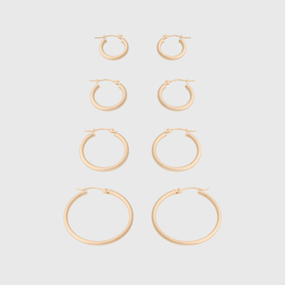 14k Gold Everyday Hoop Earrings