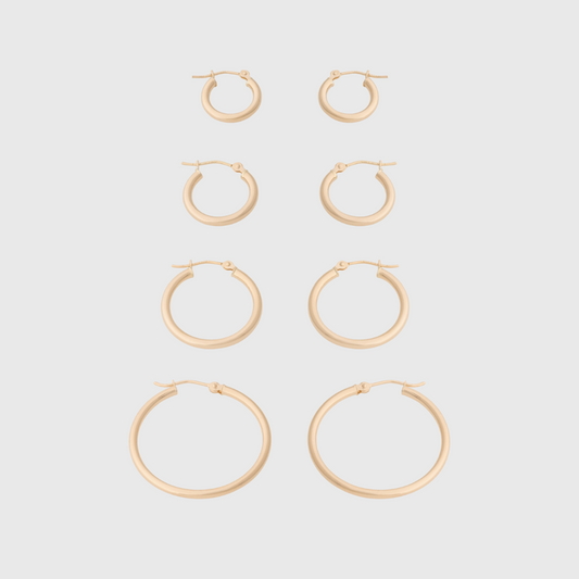 14k Gold Everyday Hoop Earrings