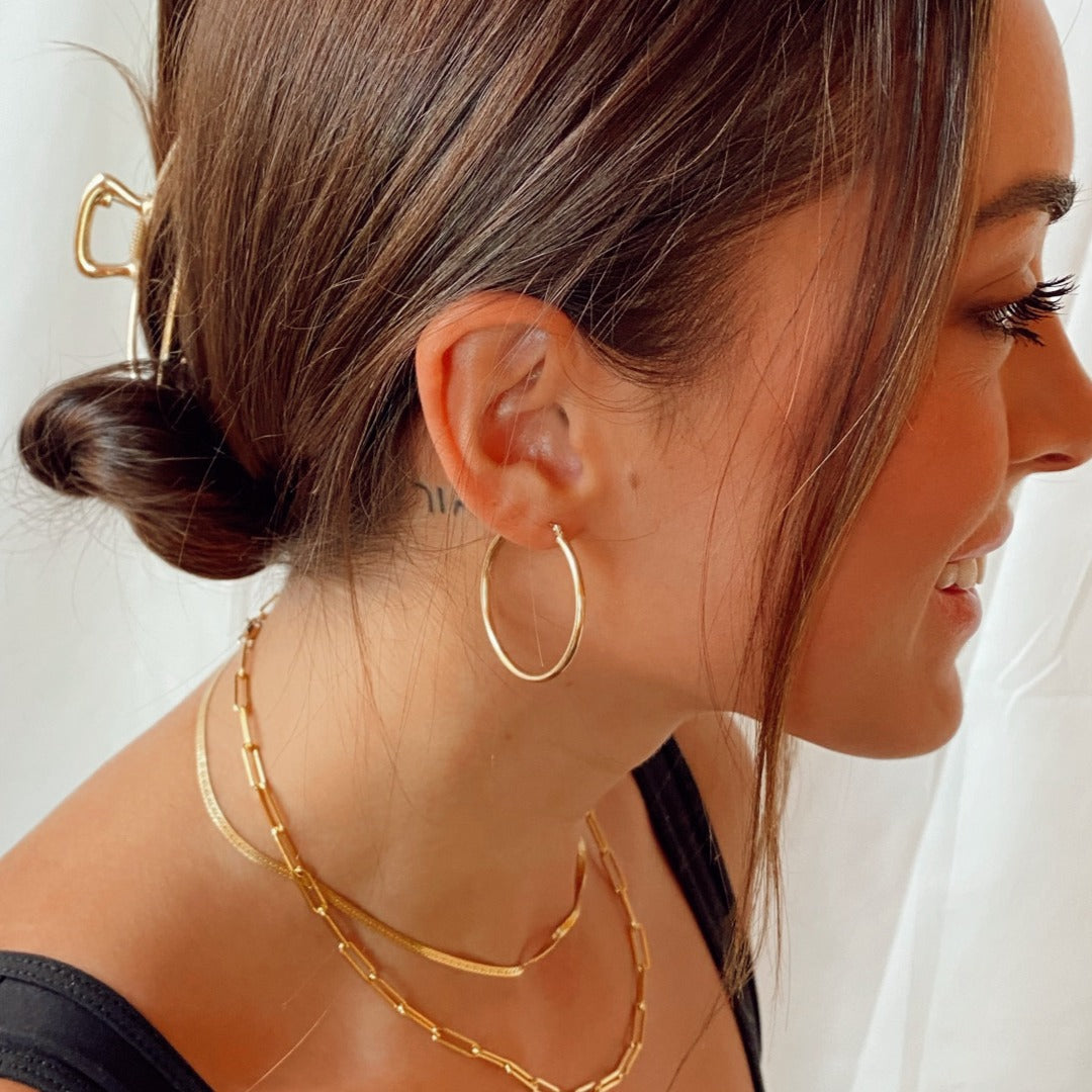 14k Gold Everyday Hoop Earrings