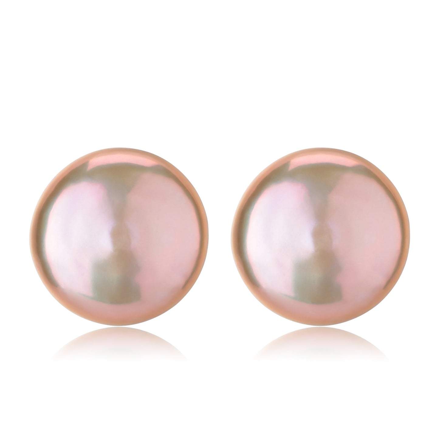 Baroque Pearl Stud Earrings in Coin Style