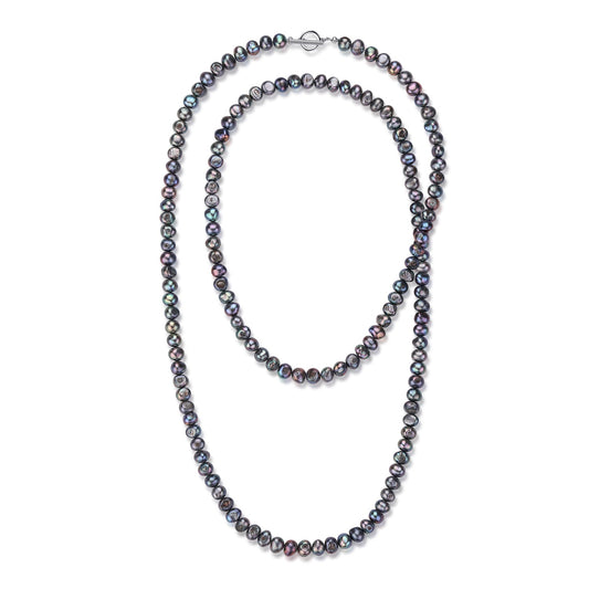 Black Baroque Pearl Beaded Necklace Design