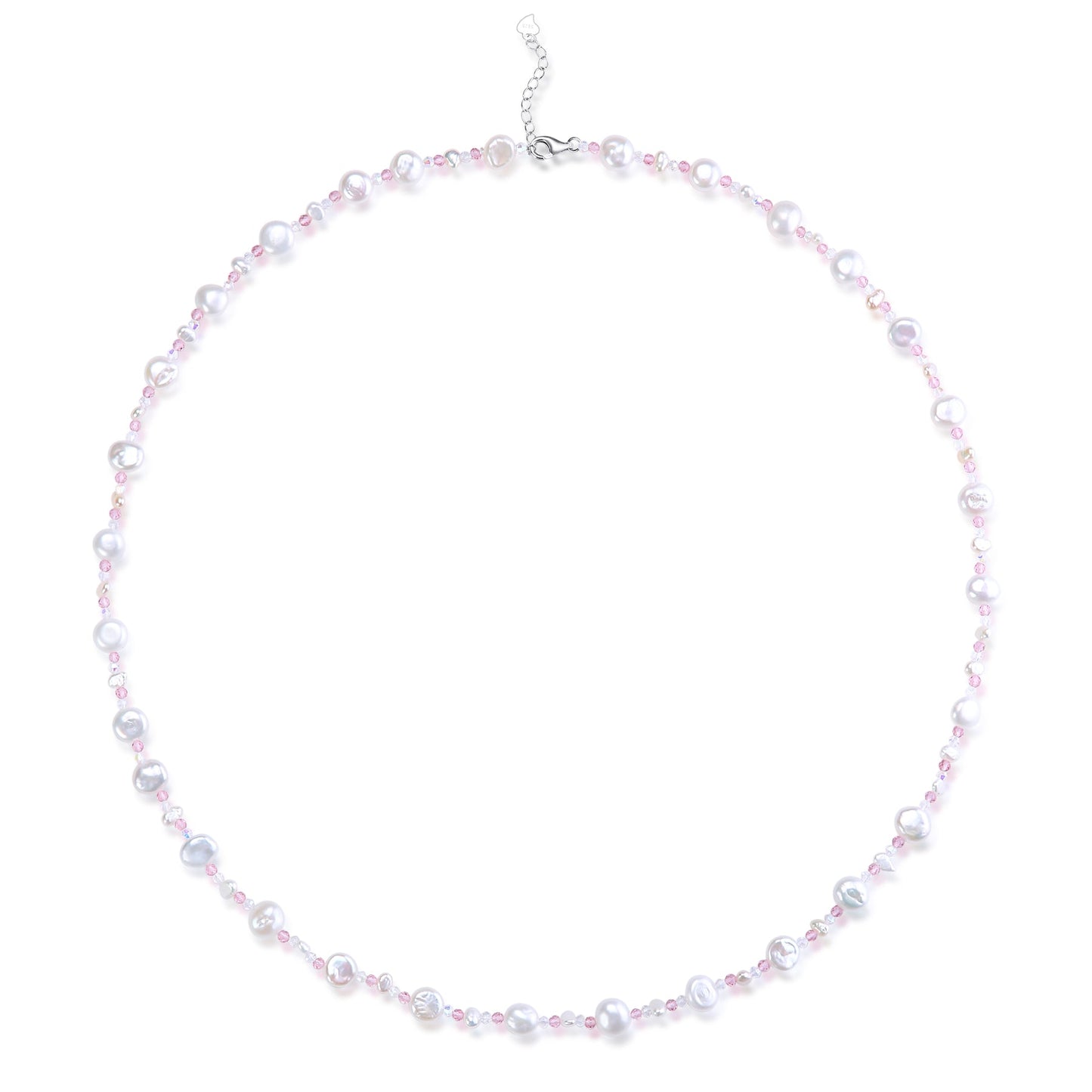 Baroque Freshwater Pearl Necklace with Pastel Beads