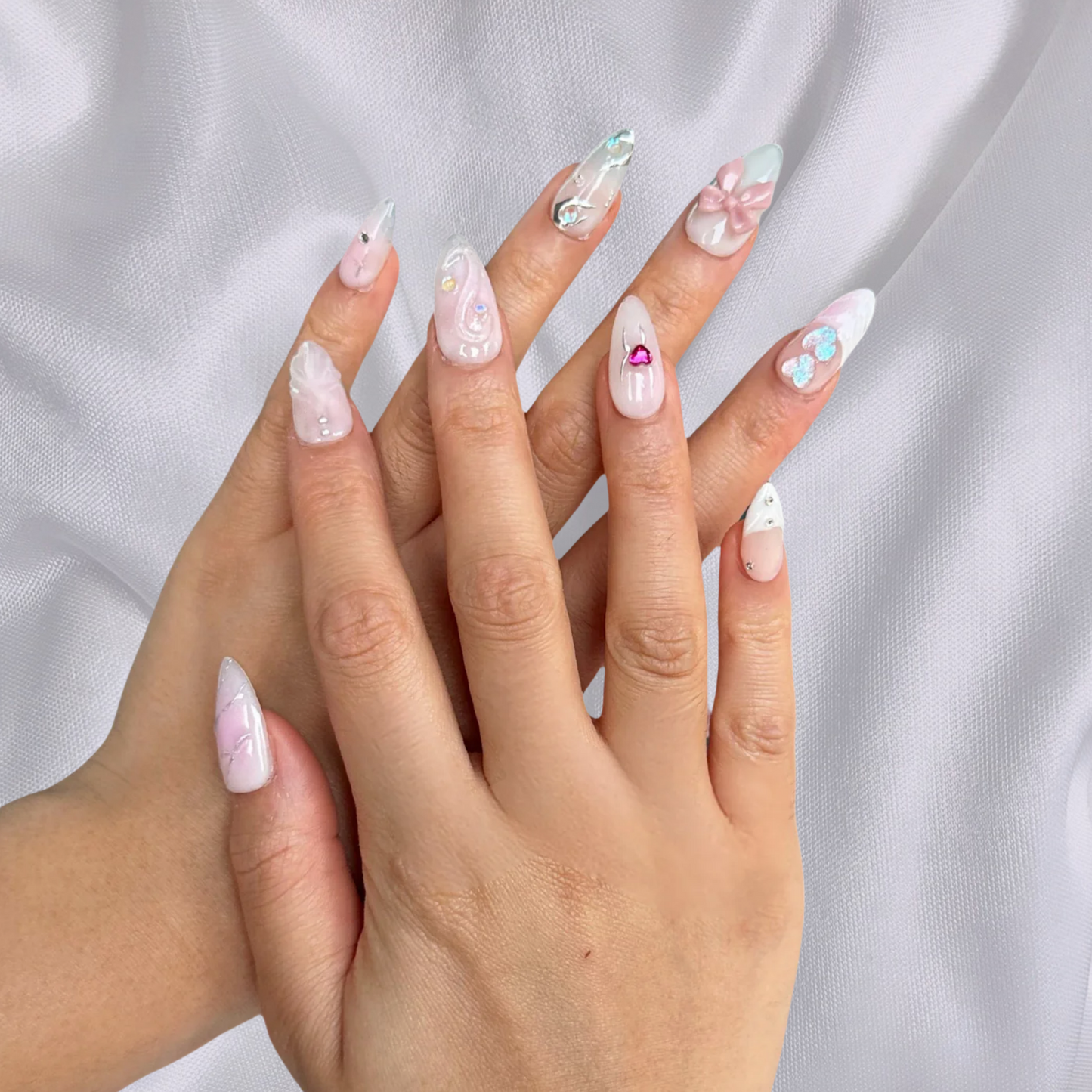 3D Fairy Dust Almond Nails-XHS290