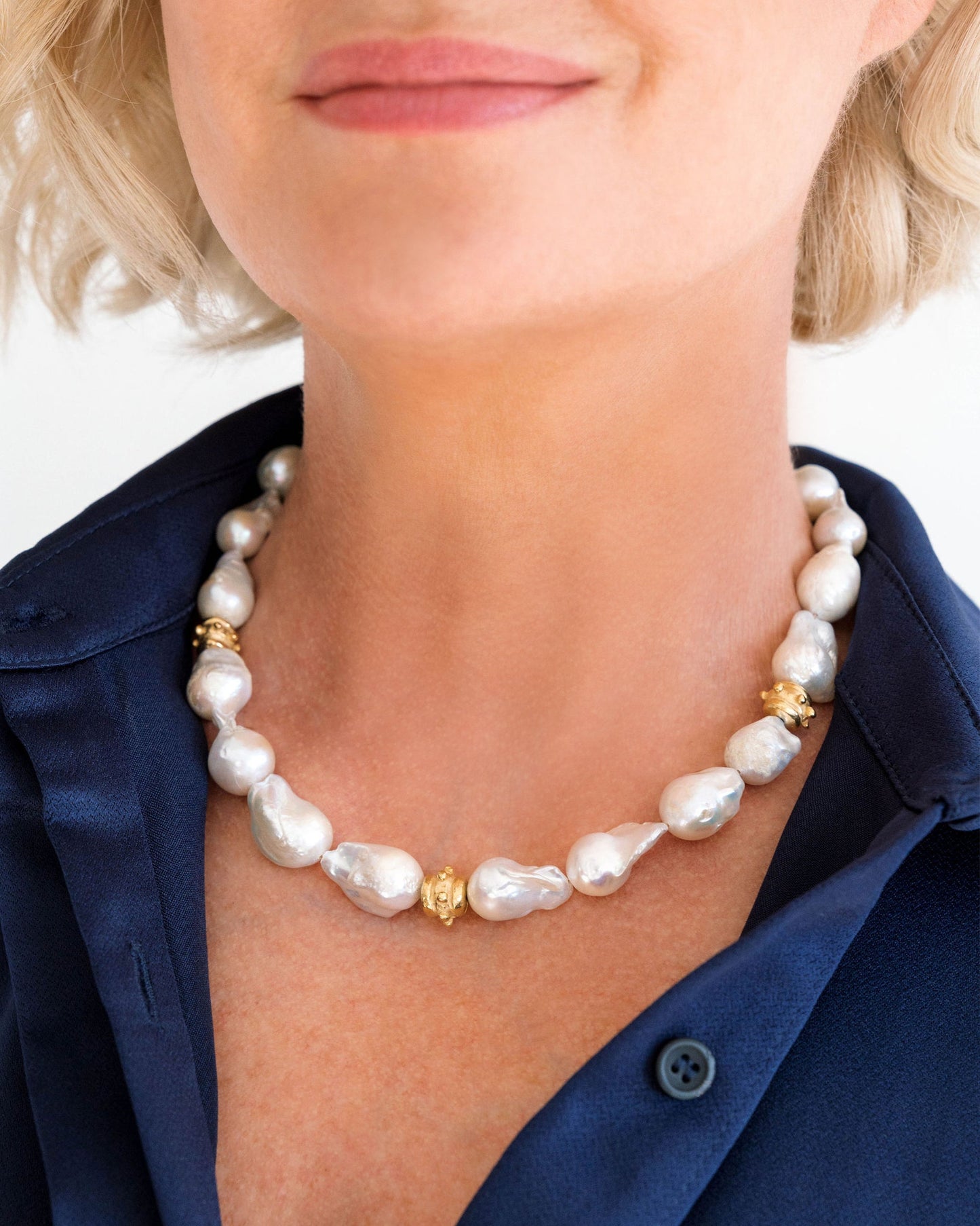 Baroque Pearl Statement Necklace for Women