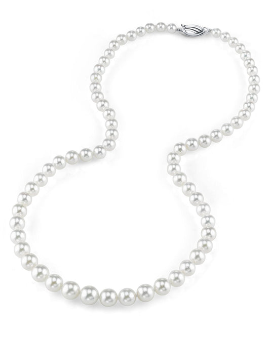 White Graduated Pearl Necklace 5.0-7.0mm