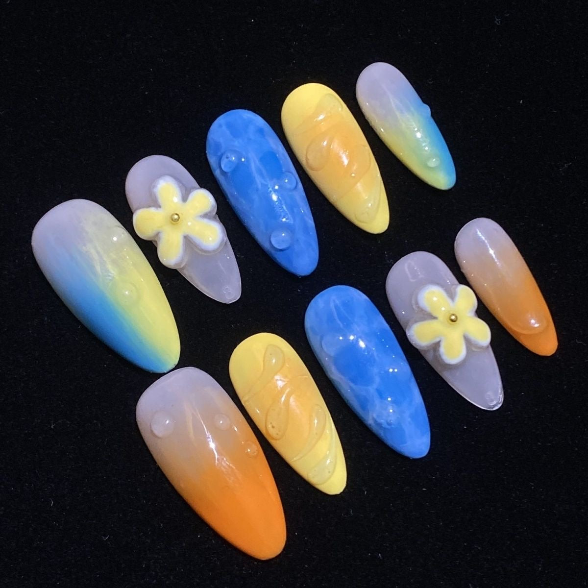 Hawaiian Garden Almond Nails-XHS299