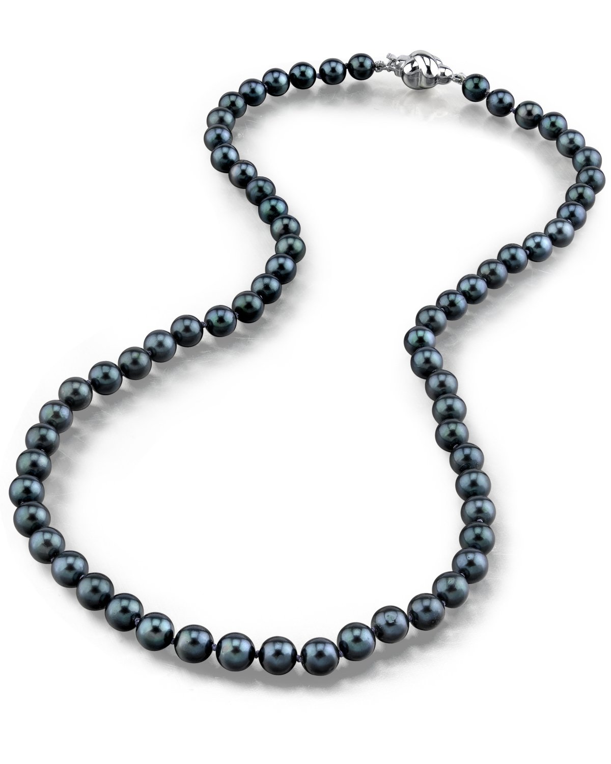 Black Akoya Pearl Choker Necklace in AA+ Quality