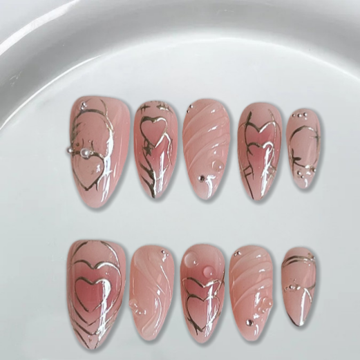 Gentle pink love hand-painted-XHS455