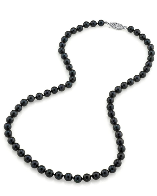 Black Akoya Pearl Necklace in AAA Quality 2