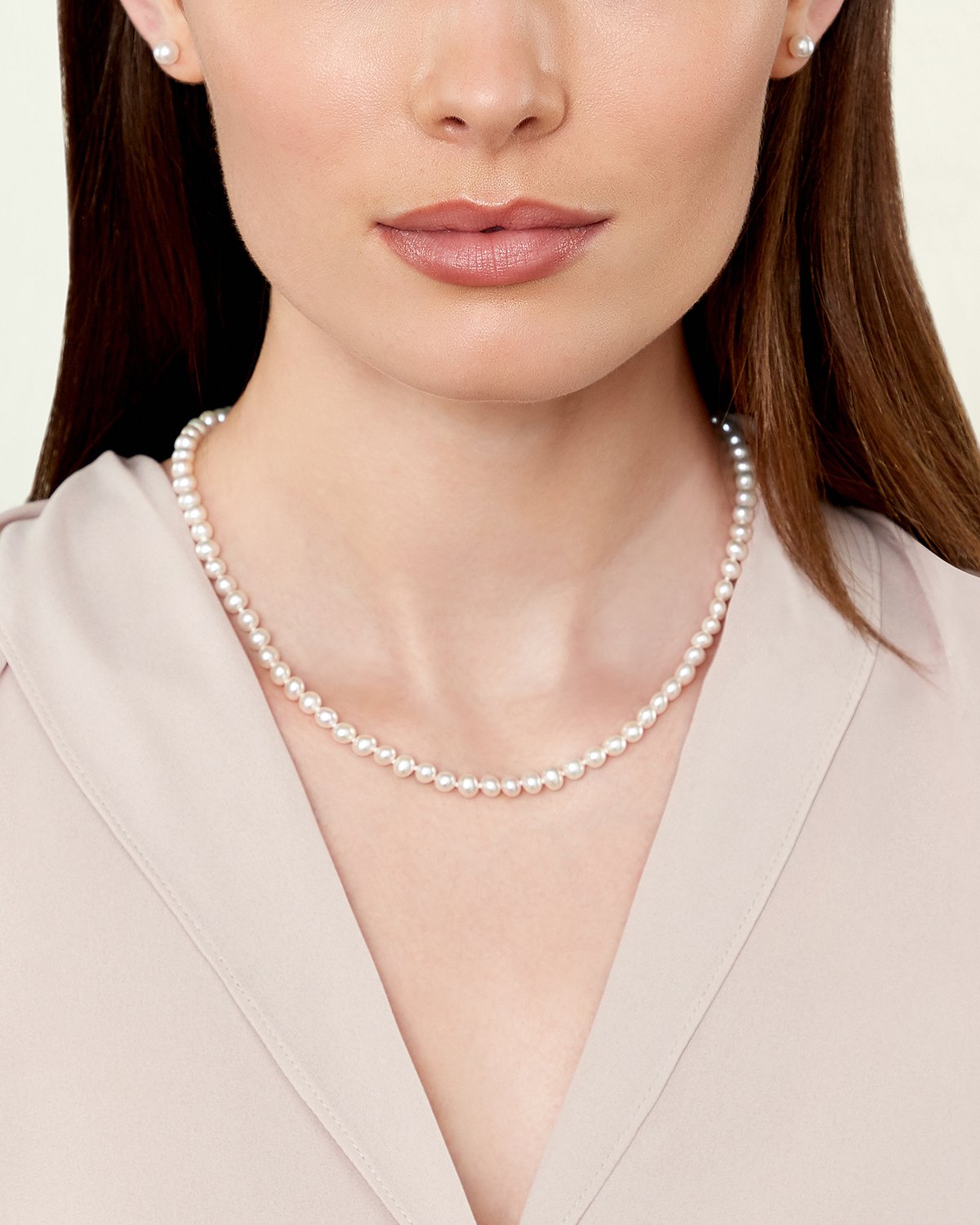 White Japanese Akoya Pearl Necklace AAA Quality 6.0-6.5mm