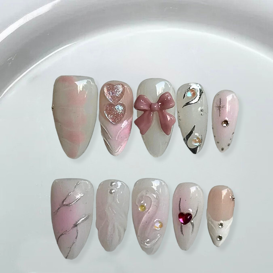 3D Fairy Dust Almond Nails-XHS290