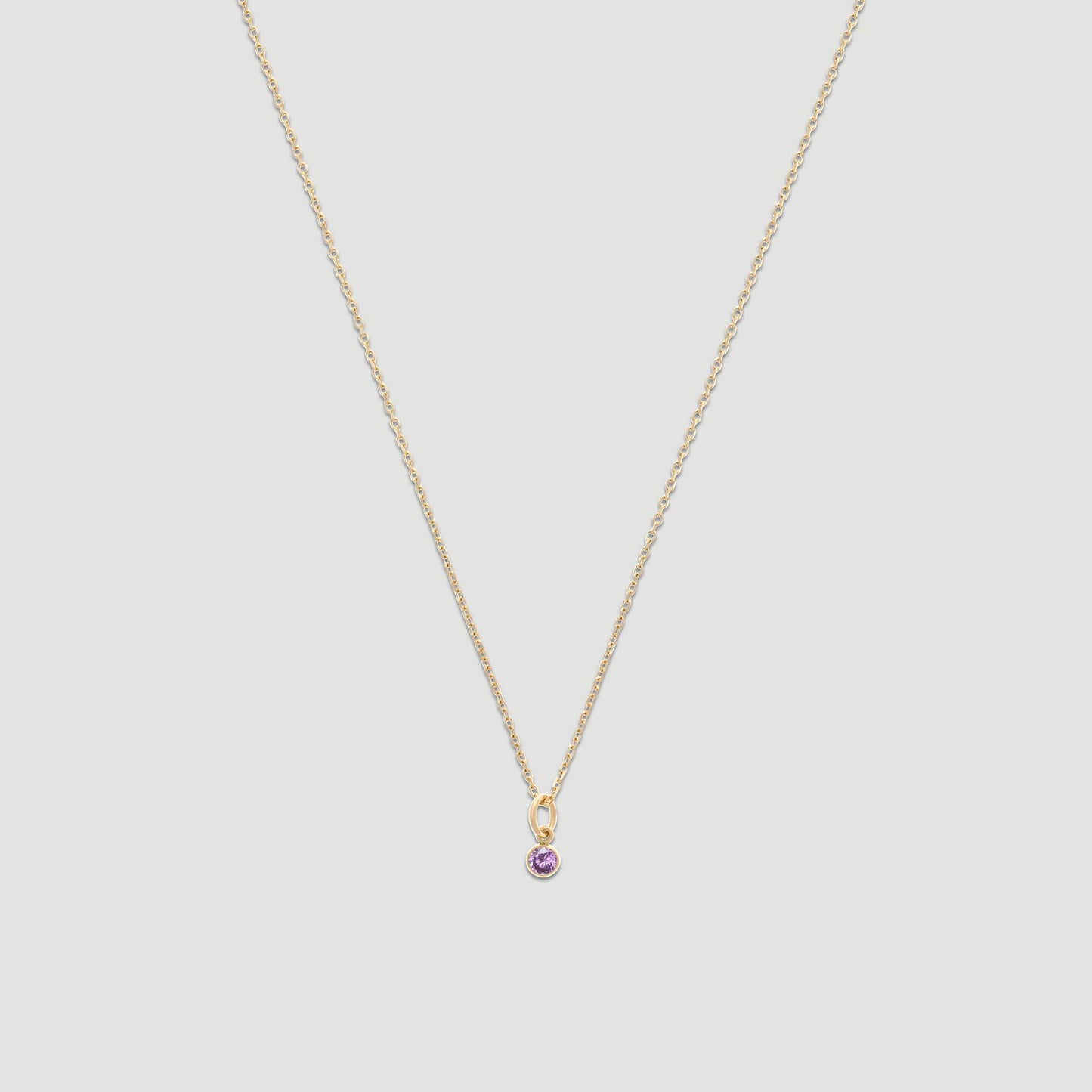 Birthstone Necklace in 14k Gold for All Months