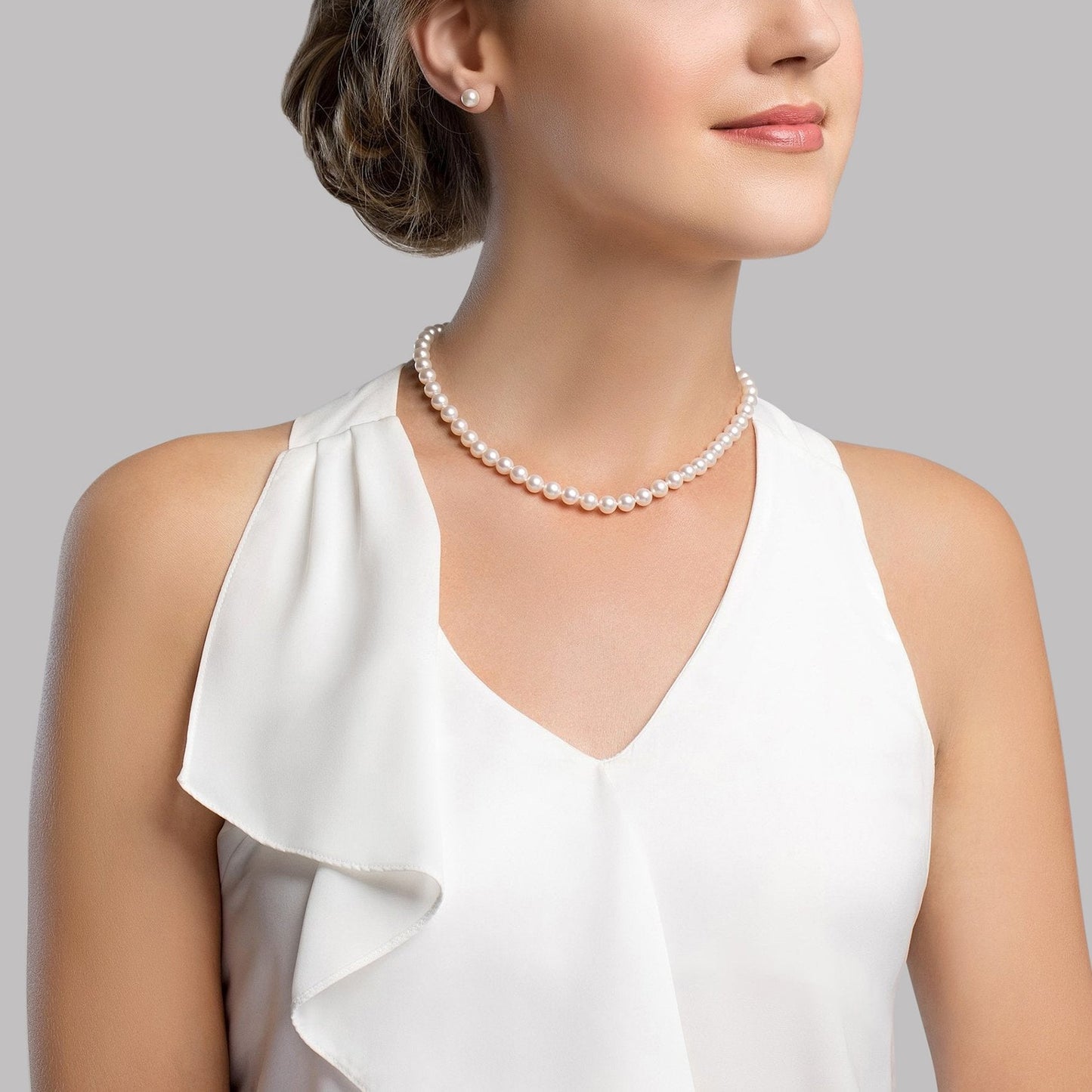 5.5-6.0mm Hanadama Akoya White Pearl Necklace