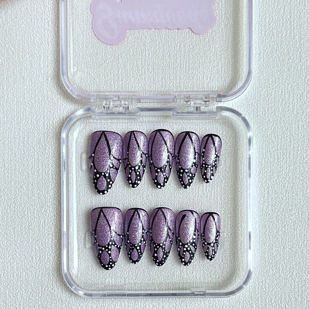 Beautiful&Intricate butterfly nail art-Y023