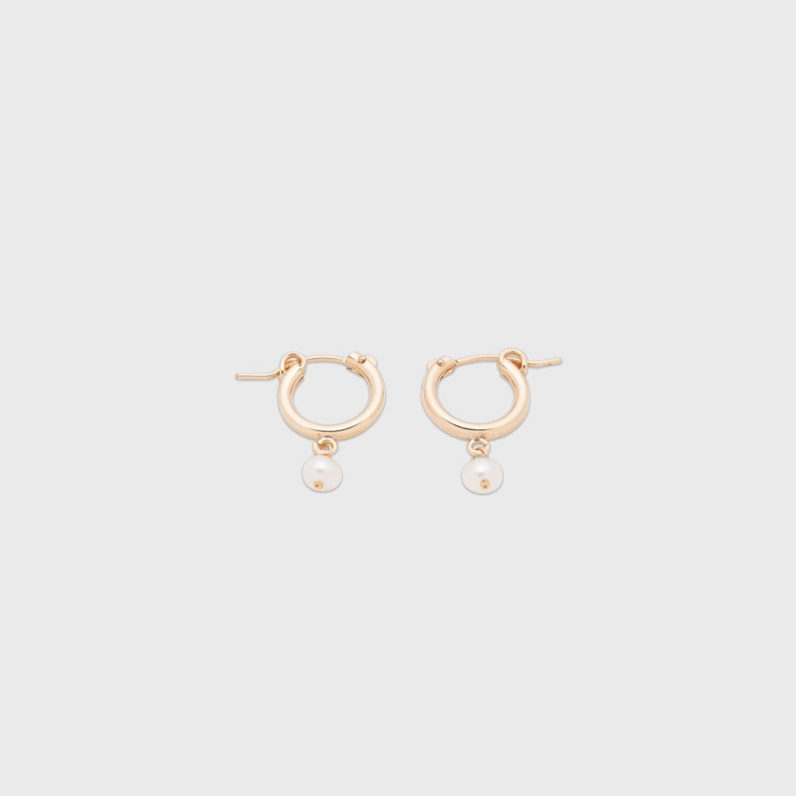 Mini Pearl Hoop Earrings 13mm