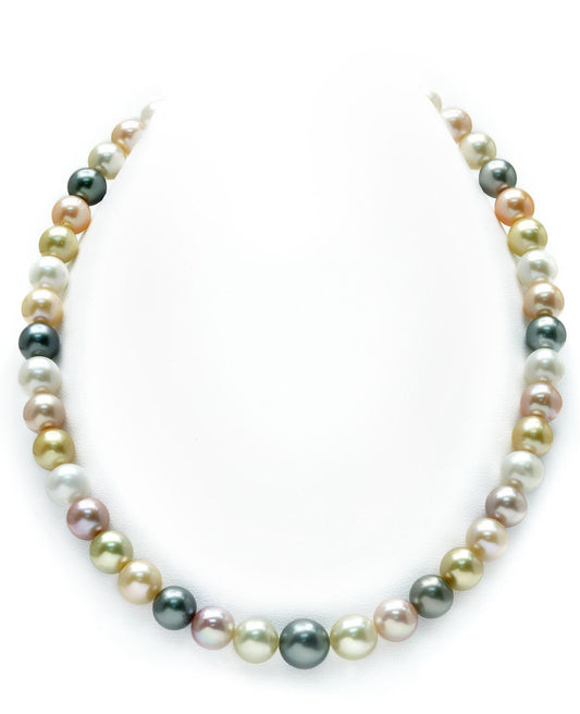 Multicolor South Sea & Pastel Freshwater Pearl Necklace, 8.0-10.0mm - AAA Quality