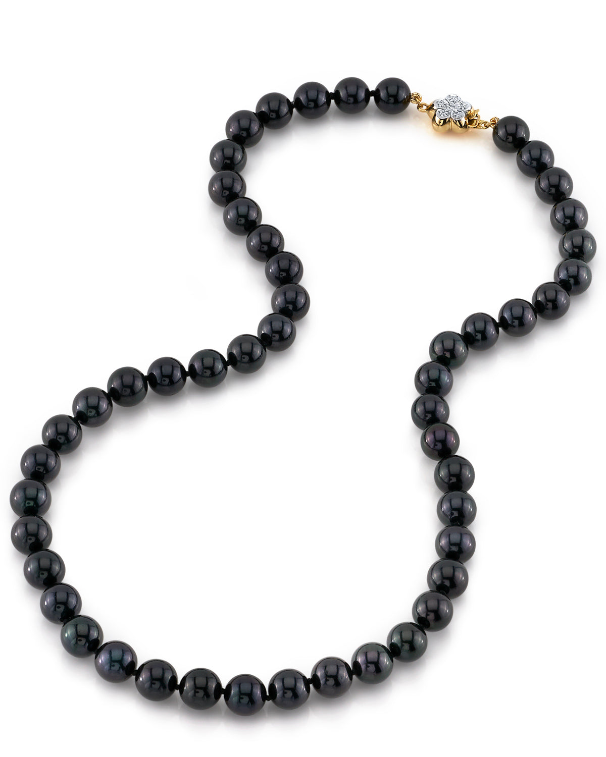 Black Akoya Pearl Necklace 8.0 to 8.5mm AAA Quality