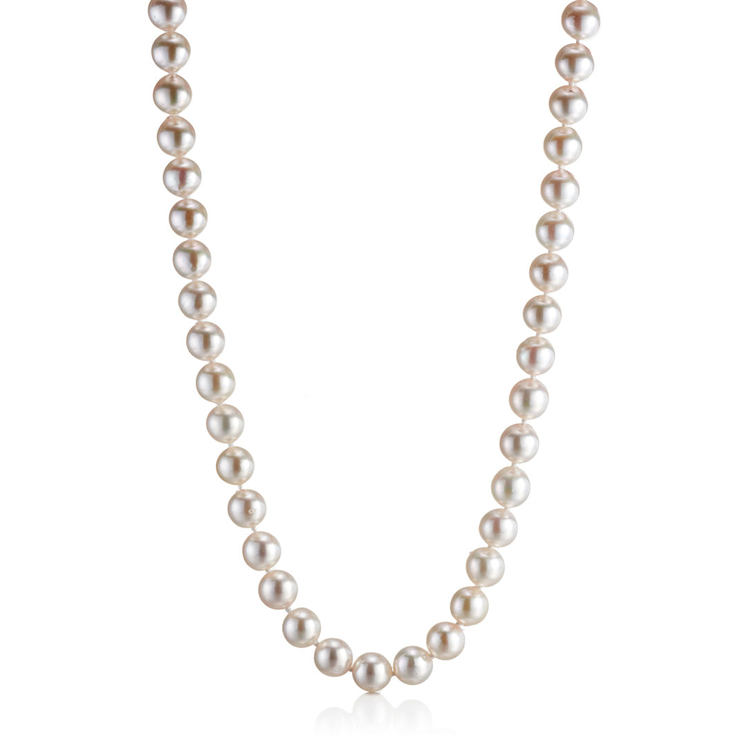 Baroque White Akoya Pearl Necklace 8mm Size