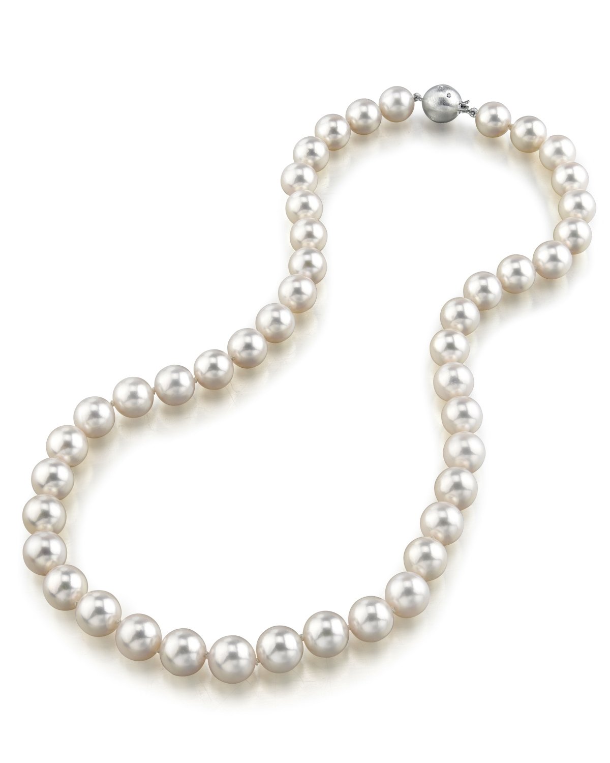 White Japanese Akoya Pearl Necklace, 9.5-10.0mm - AA+ Quality