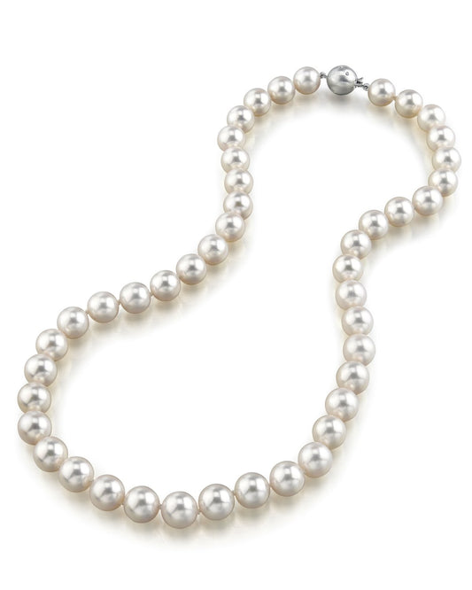 White Japanese Akoya Pearl Necklace, 9.5-10.0mm - AA+ Quality