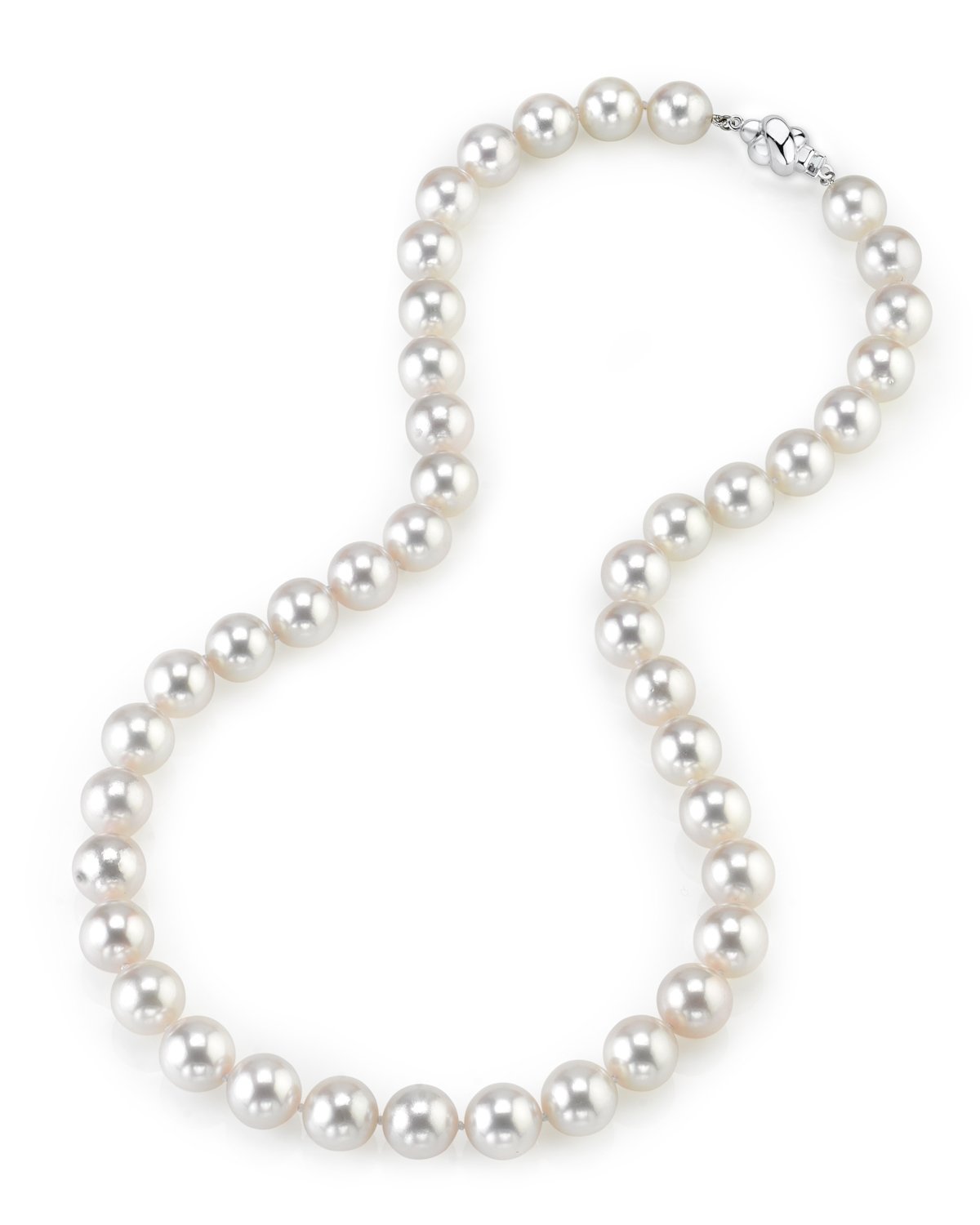 White Japanese Akoya Pearl Necklace, 9.5-10mm - AAA Quality