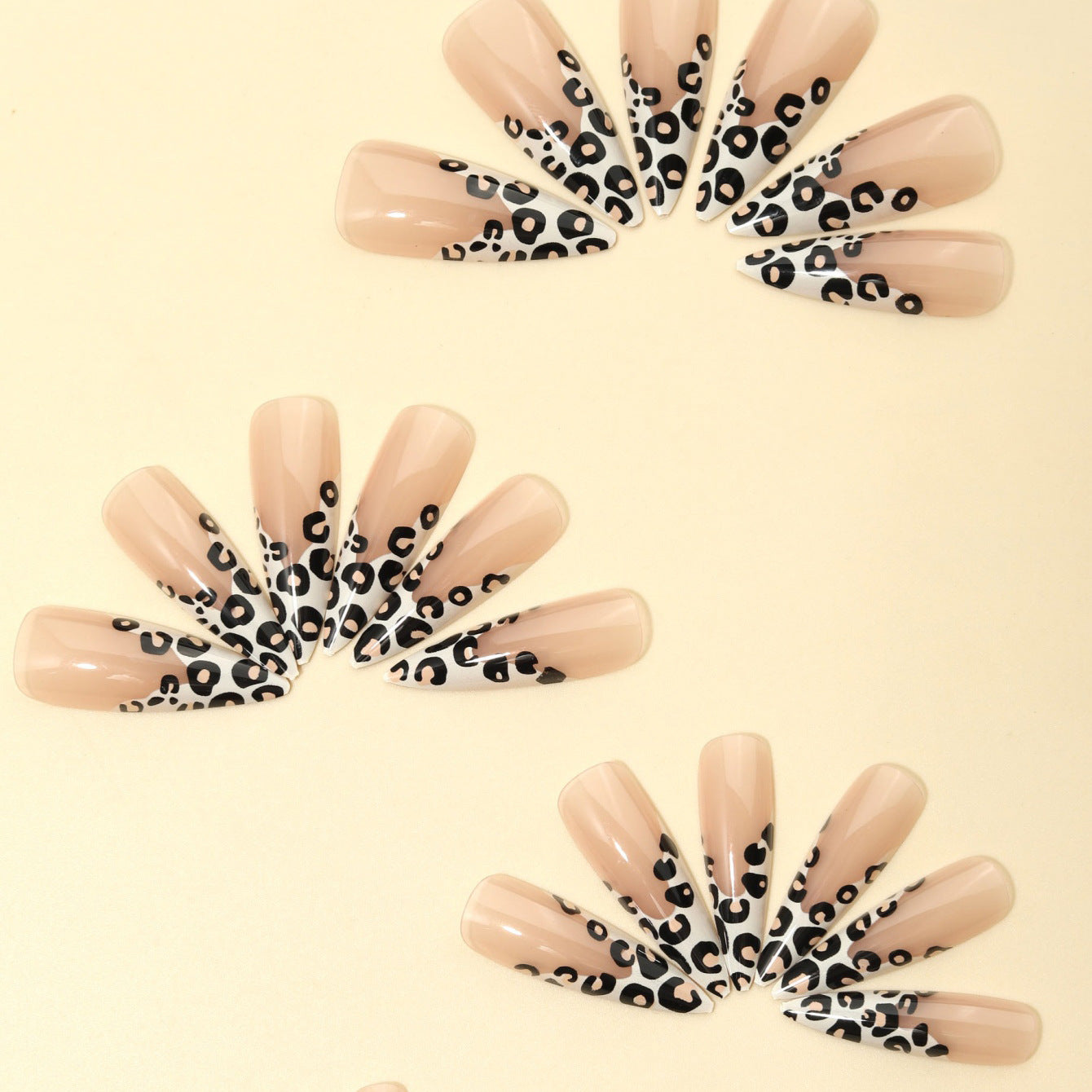 Leopard Print Wear Nail French Manicure Autumn and Winter Long Nail Patch