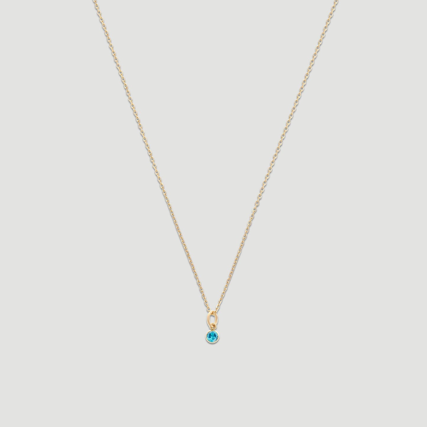 Birthstone Necklace in 14k Gold for All Months