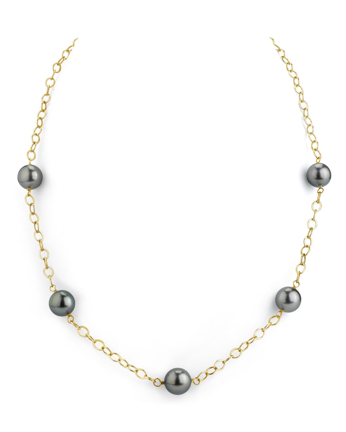 Tahitian South Sea Round Pearl Tincup Necklace