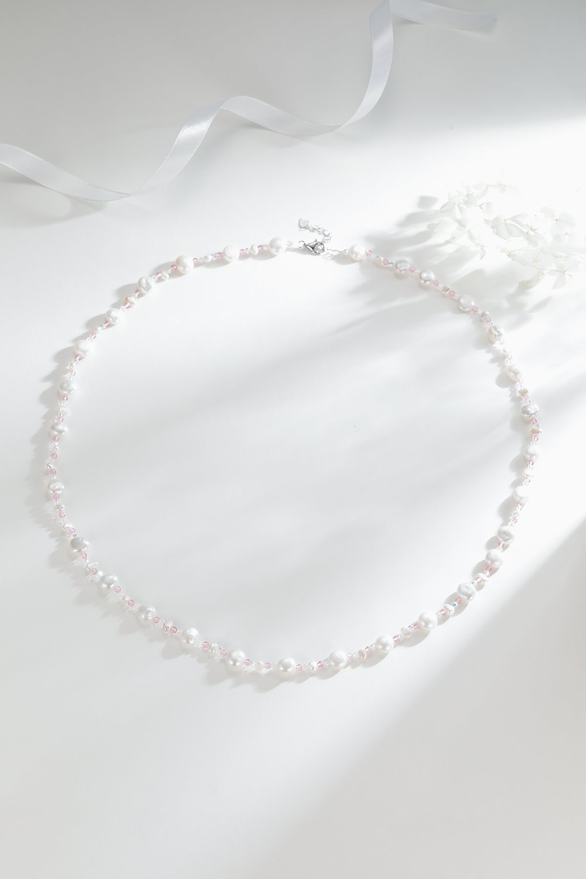 Baroque Freshwater Pearl Necklace with Pastel Beads