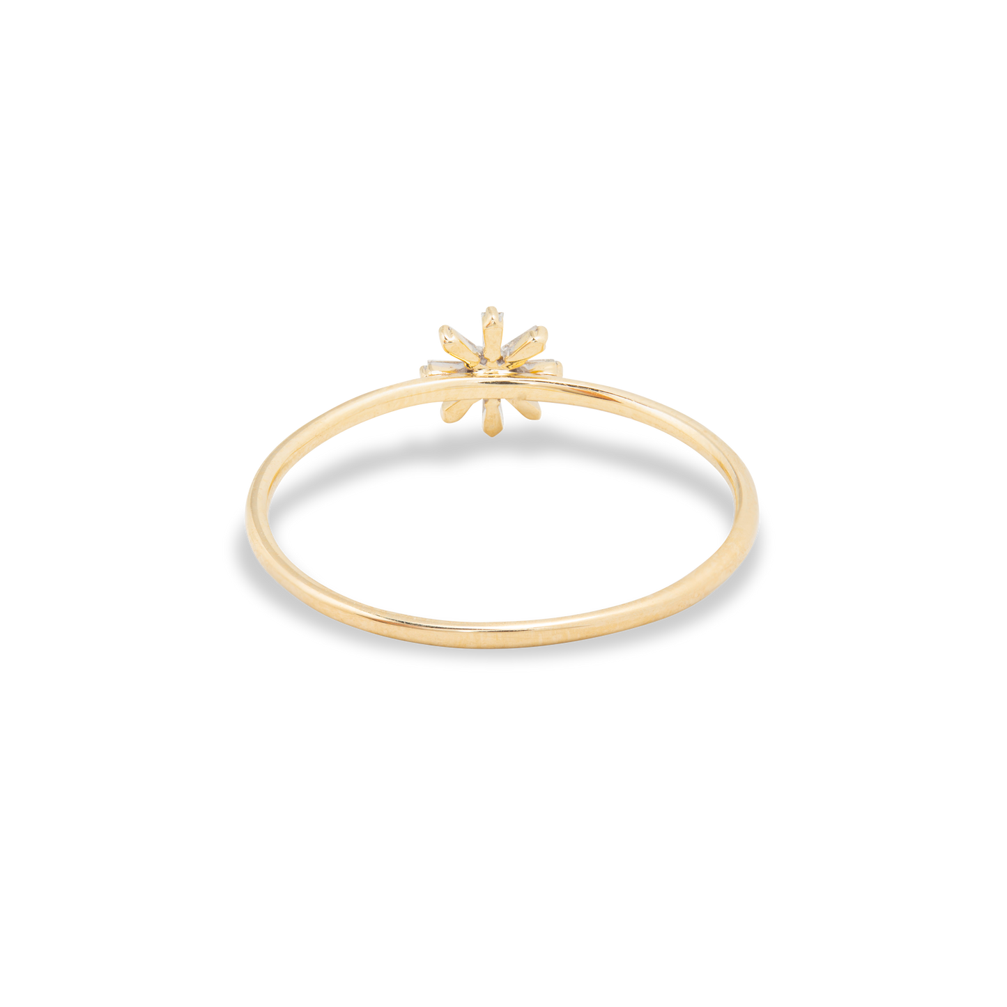 Diamond Flower Baguette Ring in Elegant Design