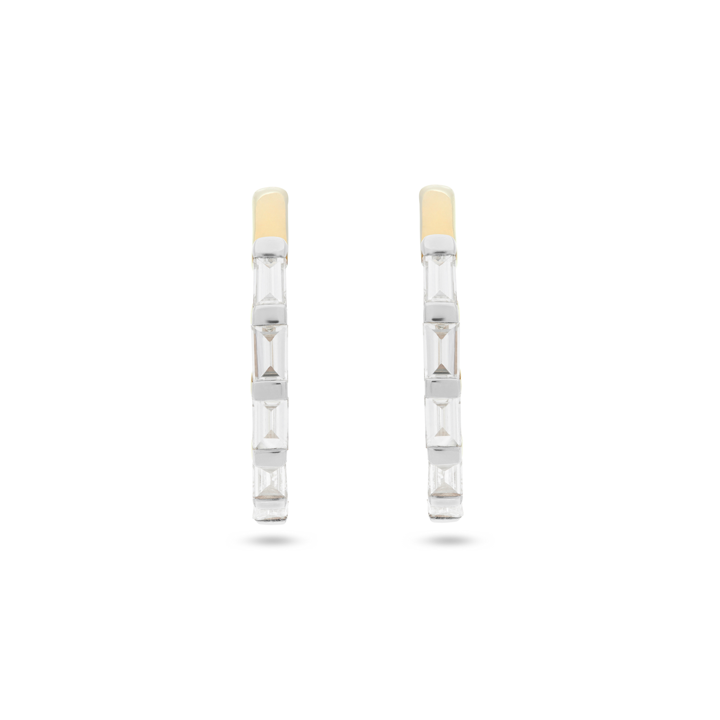 Eternity Huggie Earrings with Baguette Design