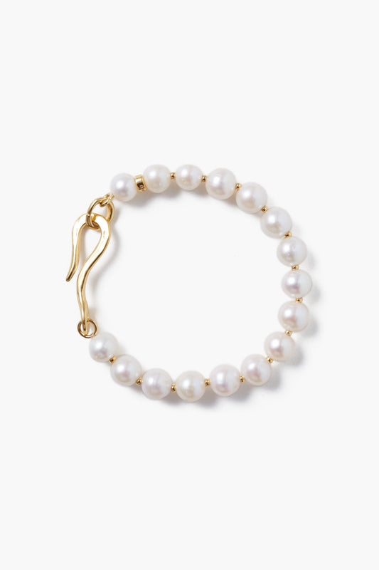 White Pearl and Silver Unity Bracelet