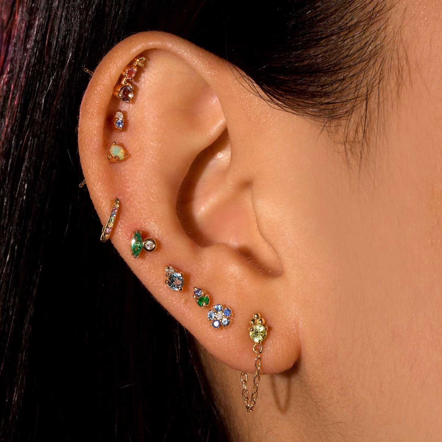 Birthstone and Diamond Stud Earrings for Women