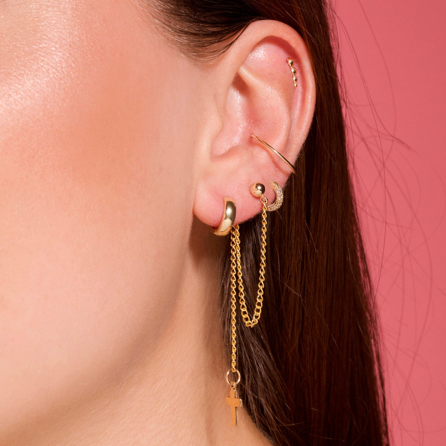 Bold Gold Huggie Hoop Earrings