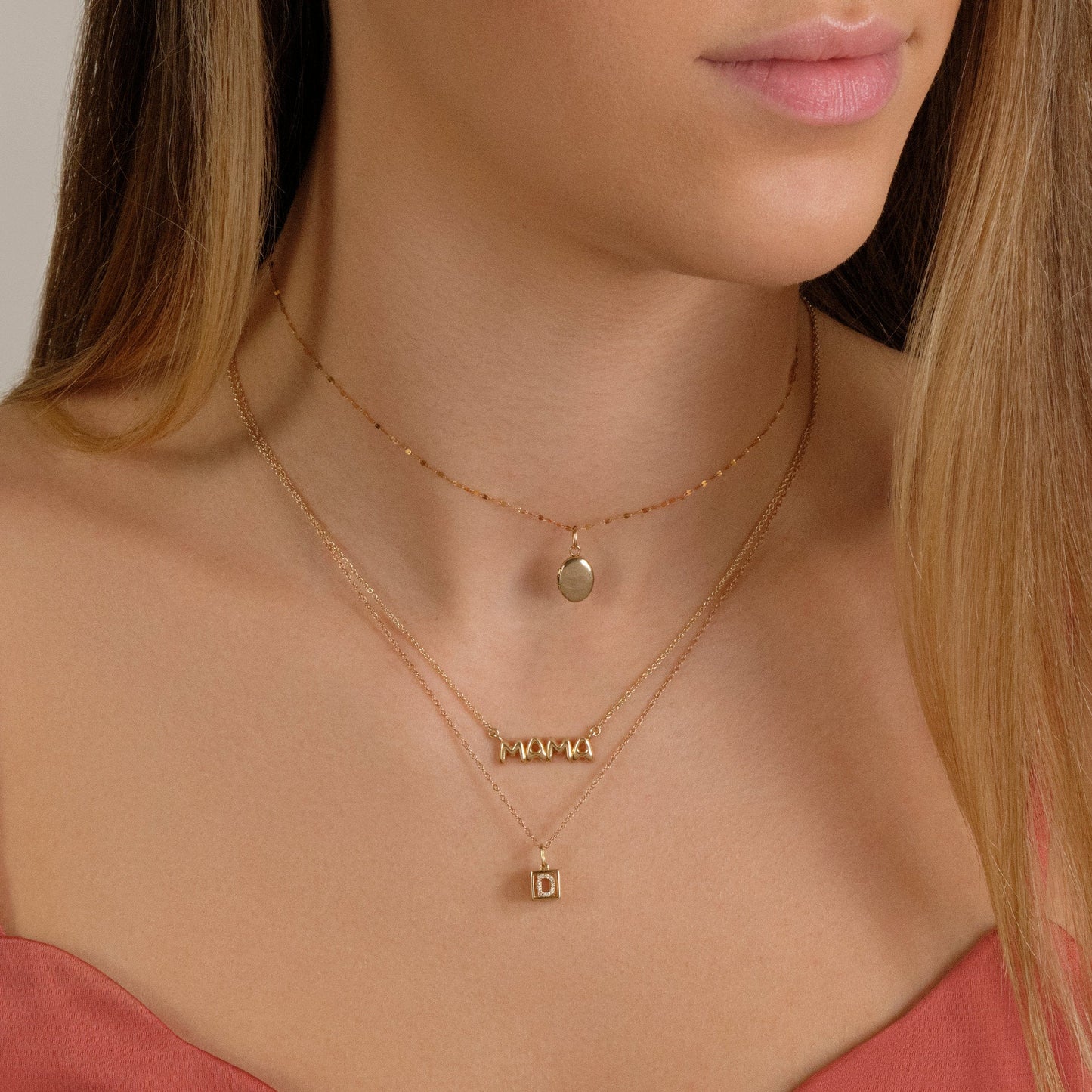 Love Necklace in 10K Yellow Gold with Adjustable Length