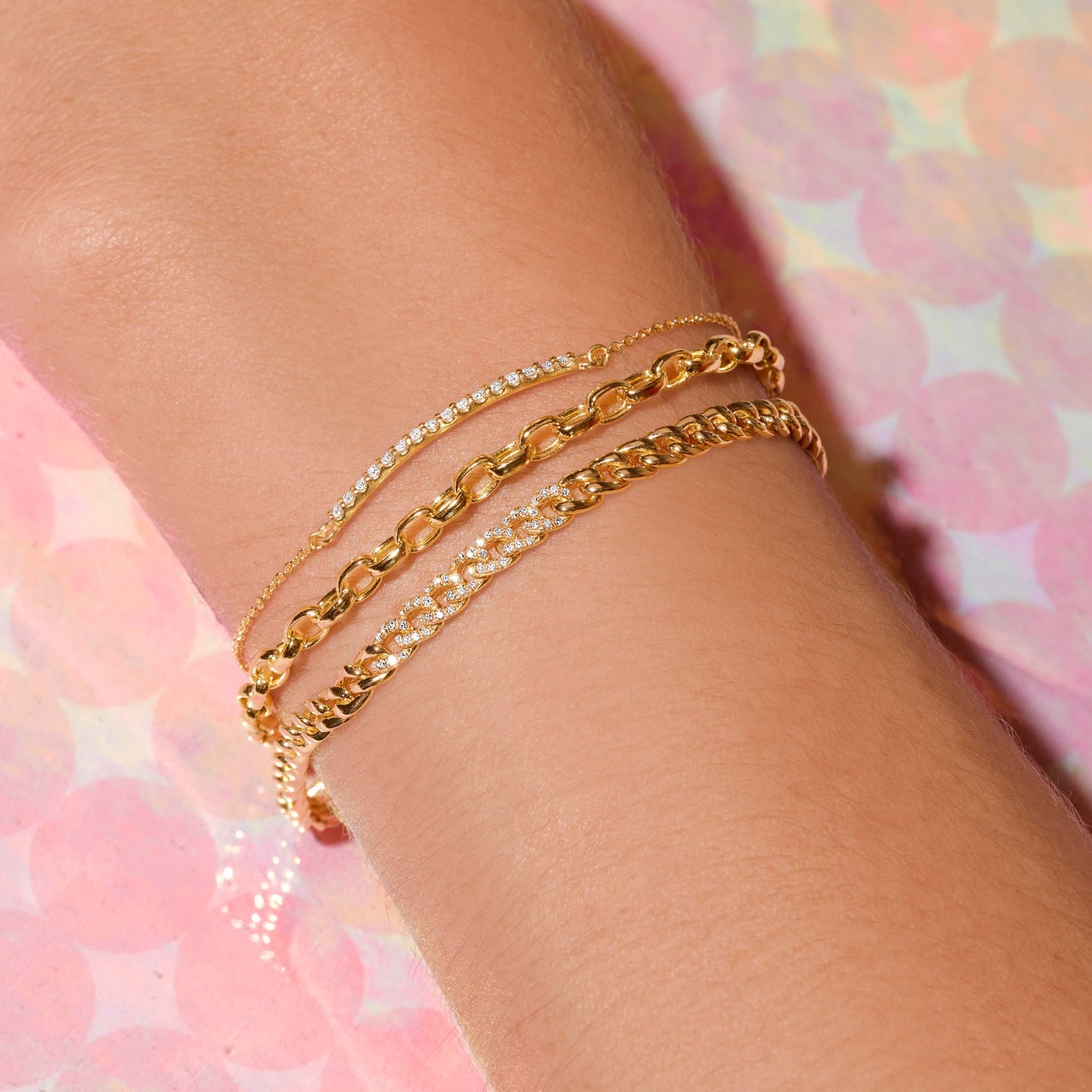 Diamond Bar Slider Adjustable Bracelet