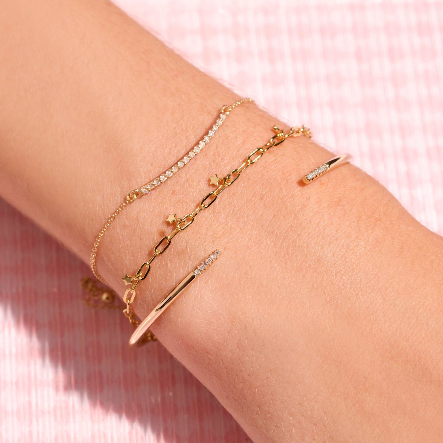 Diamond Bar Slider Adjustable Bracelet