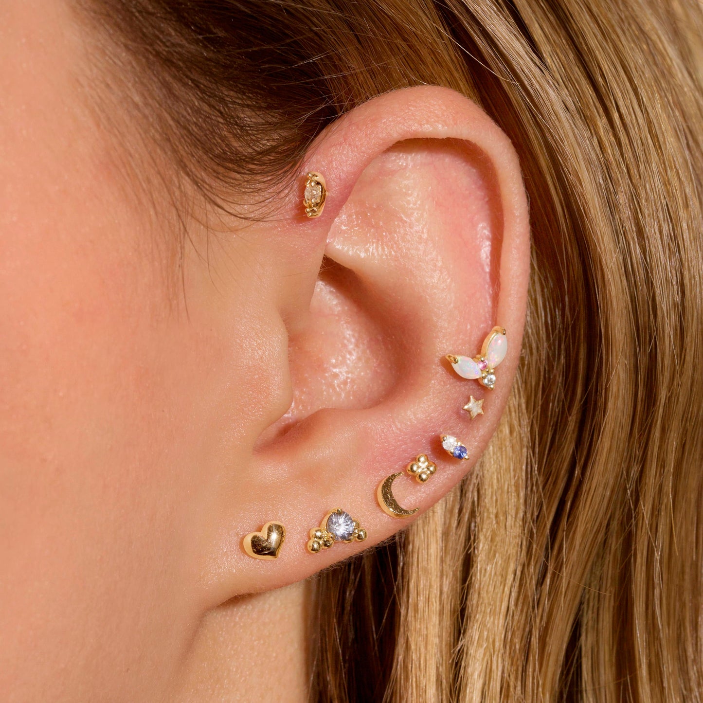 Diamond Bead Piercing Earrings for Stylish Look