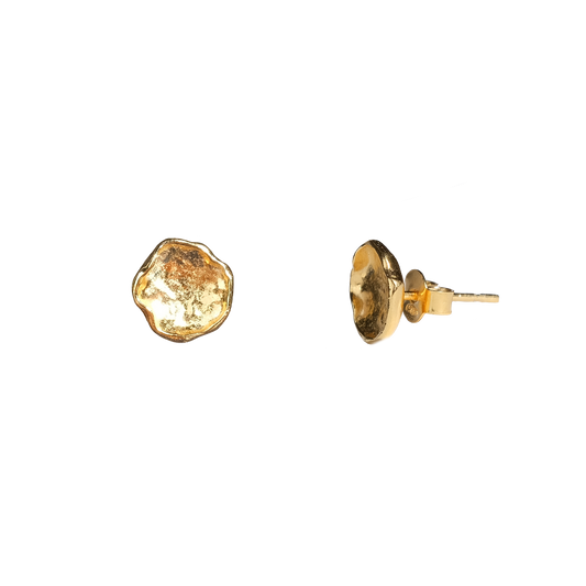 Molten Gold Stud Earrings for Everyday Wear