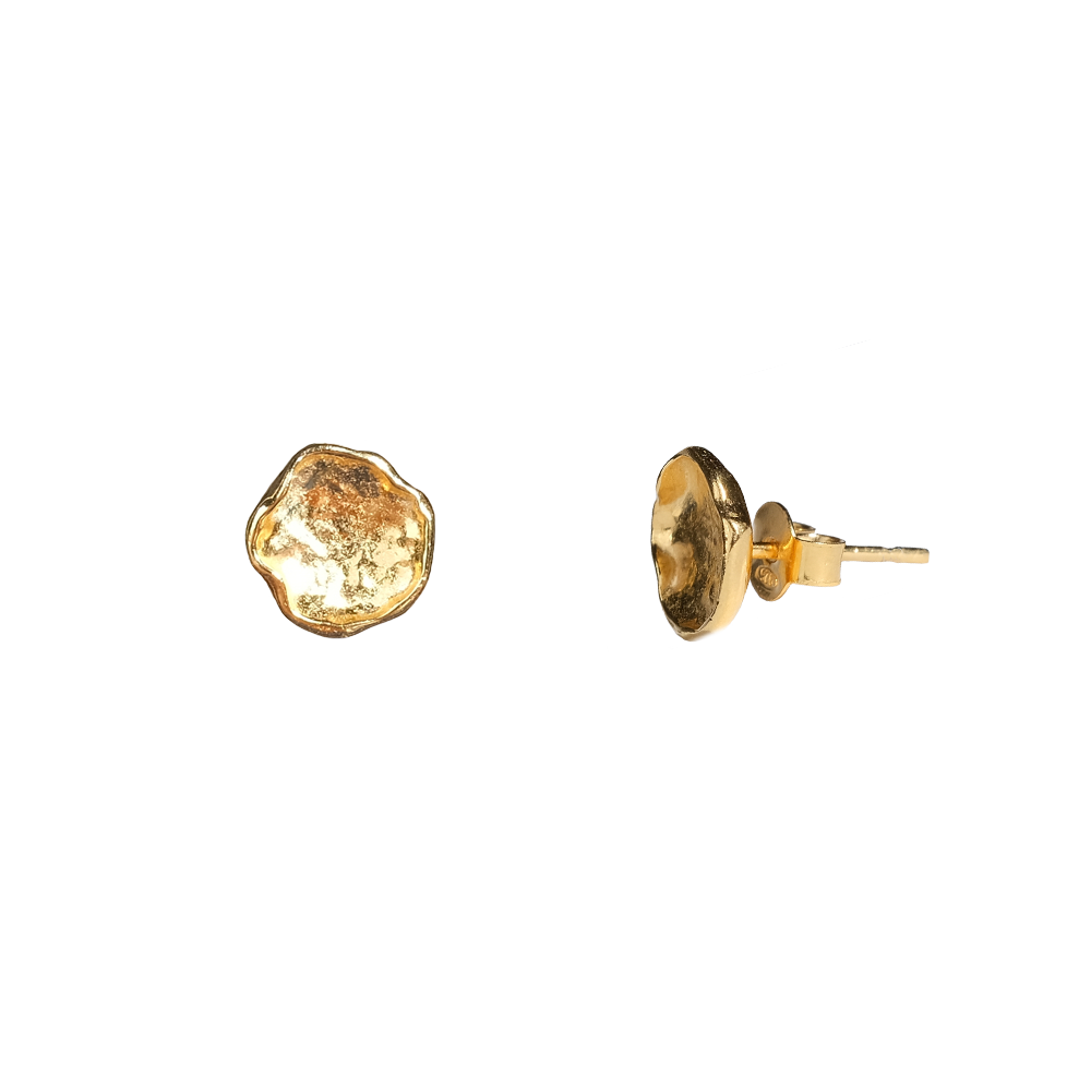 Molten Gold Stud Earrings for Everyday Wear