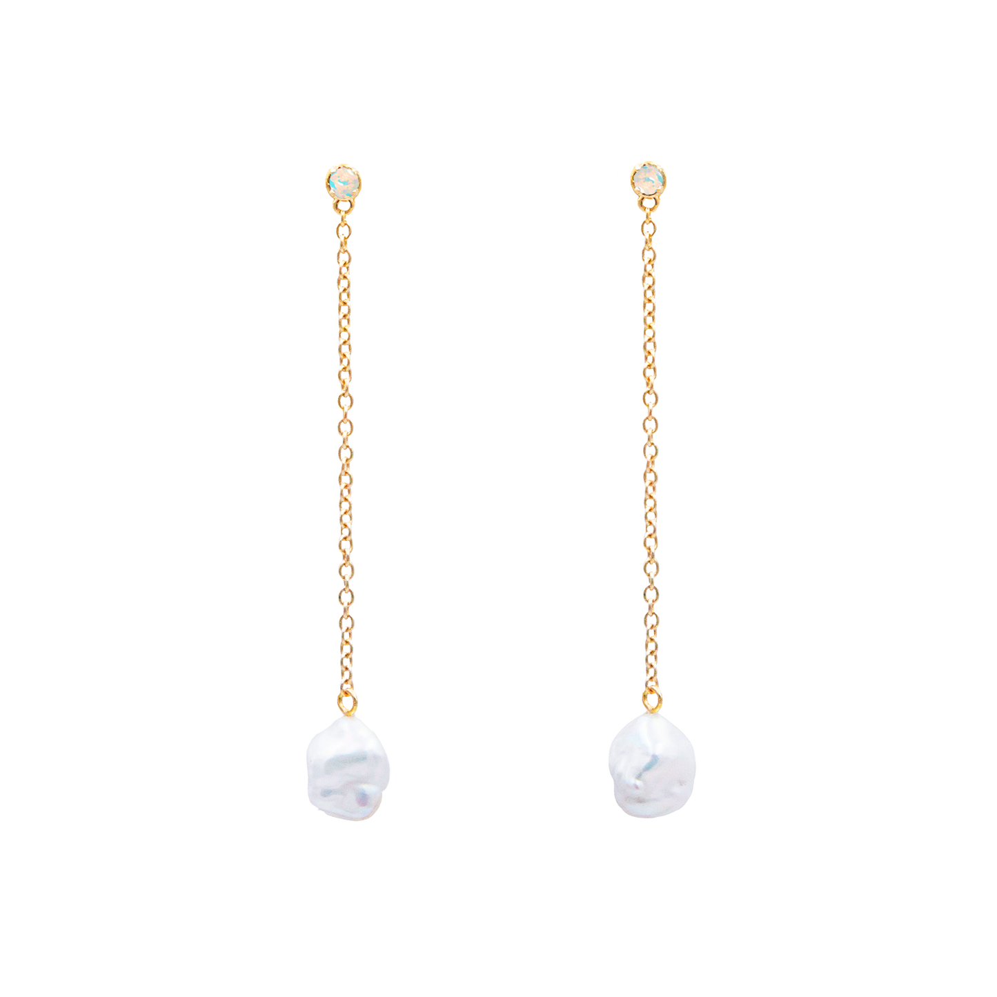 Elegant Pearl and Opal Drop Earrings