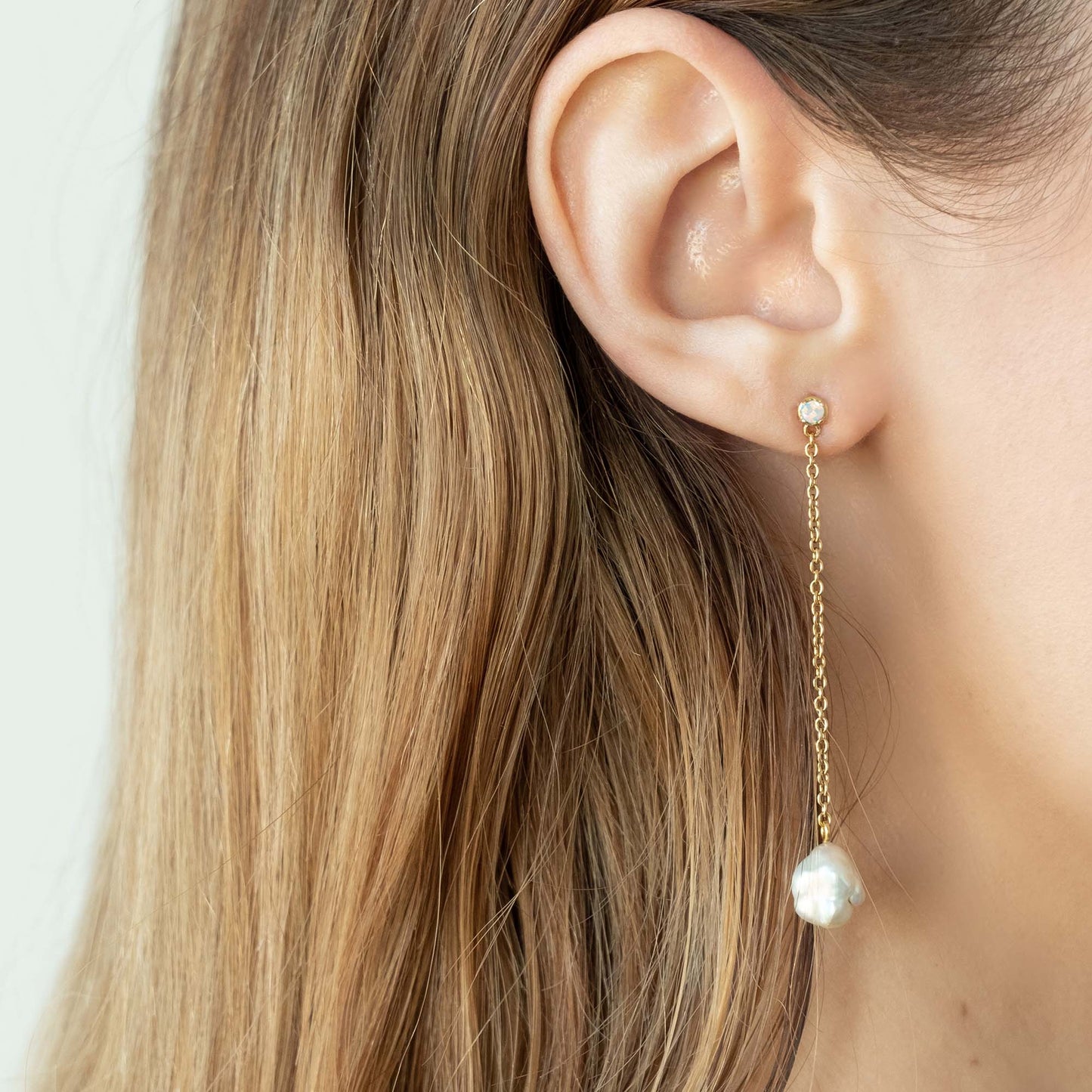 Elegant Pearl and Opal Drop Earrings