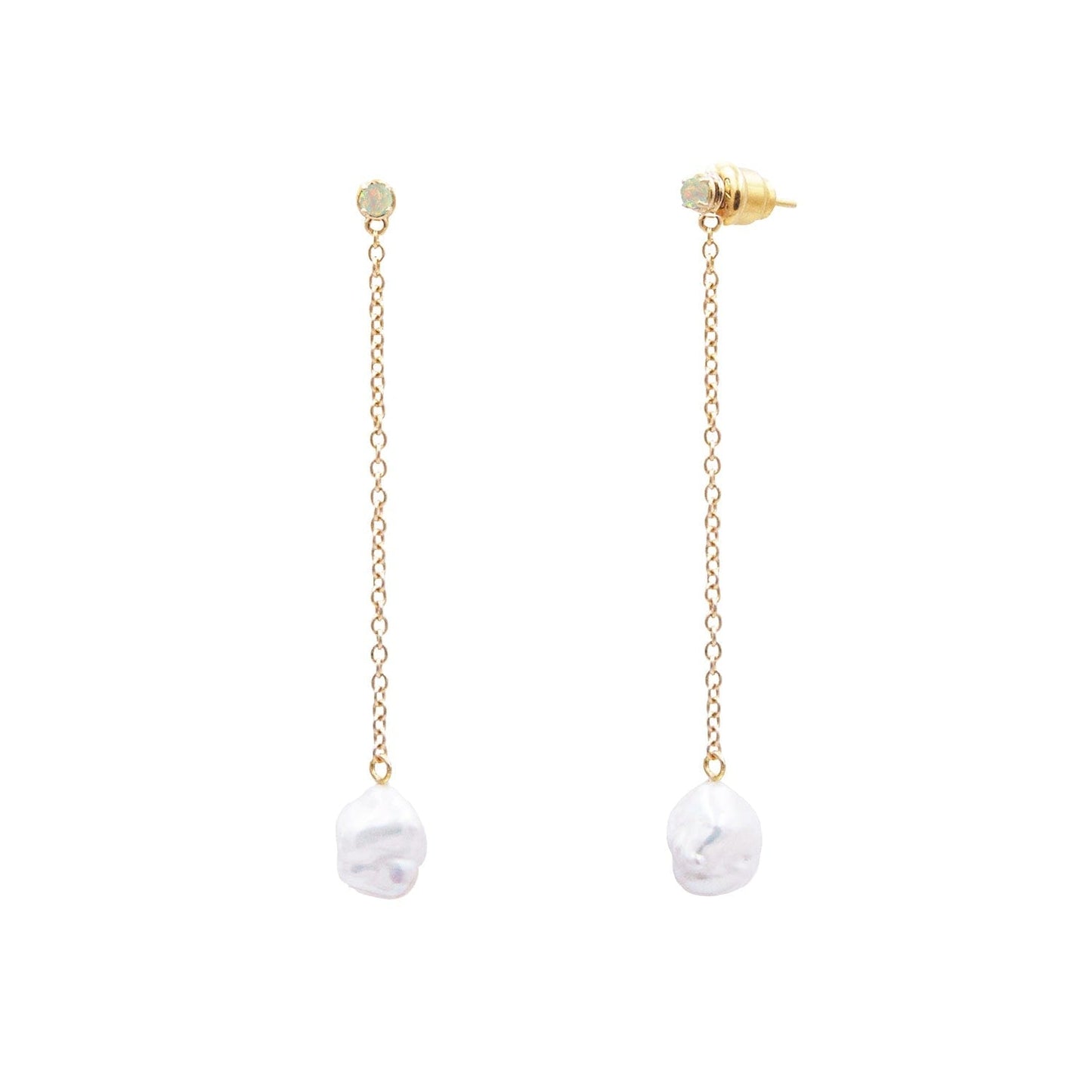 Elegant Pearl and Opal Drop Earrings